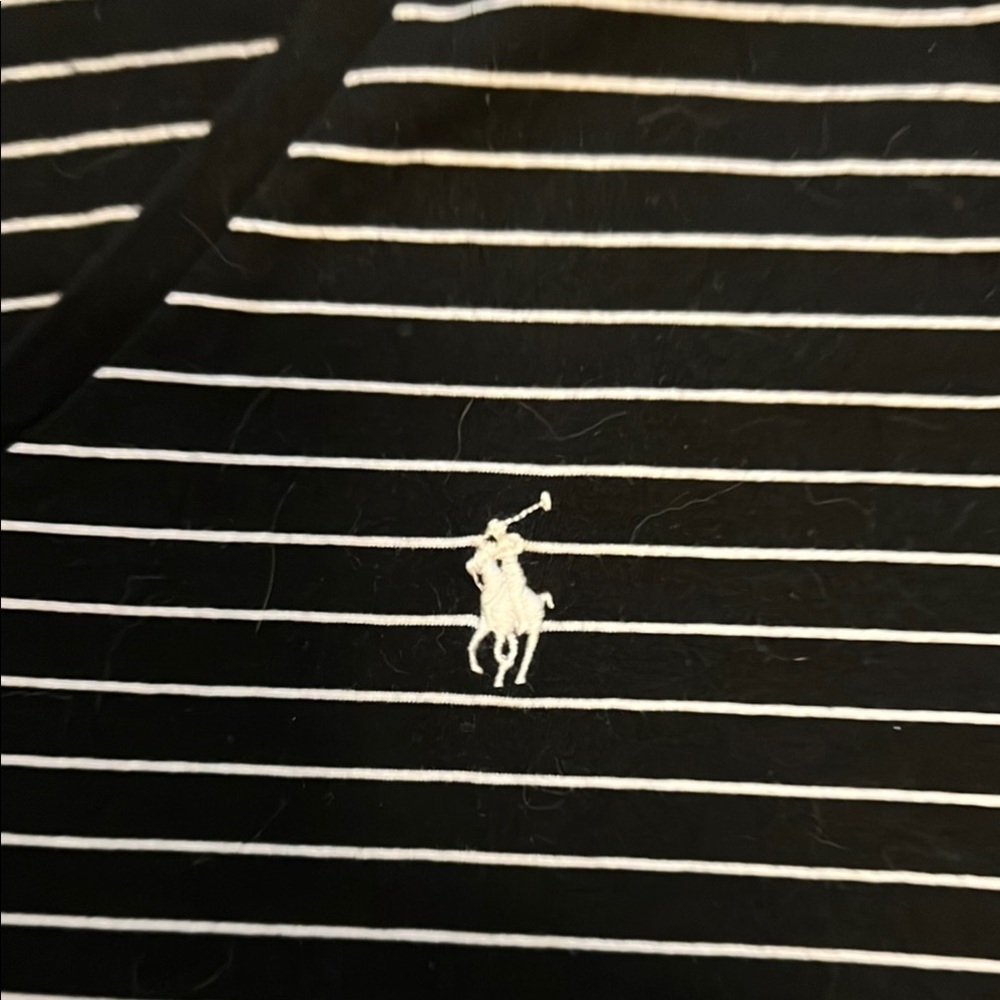 Polo by Ralph Lauren Black and White Fitted Short Sleeve Tee - Picture 3 of 7